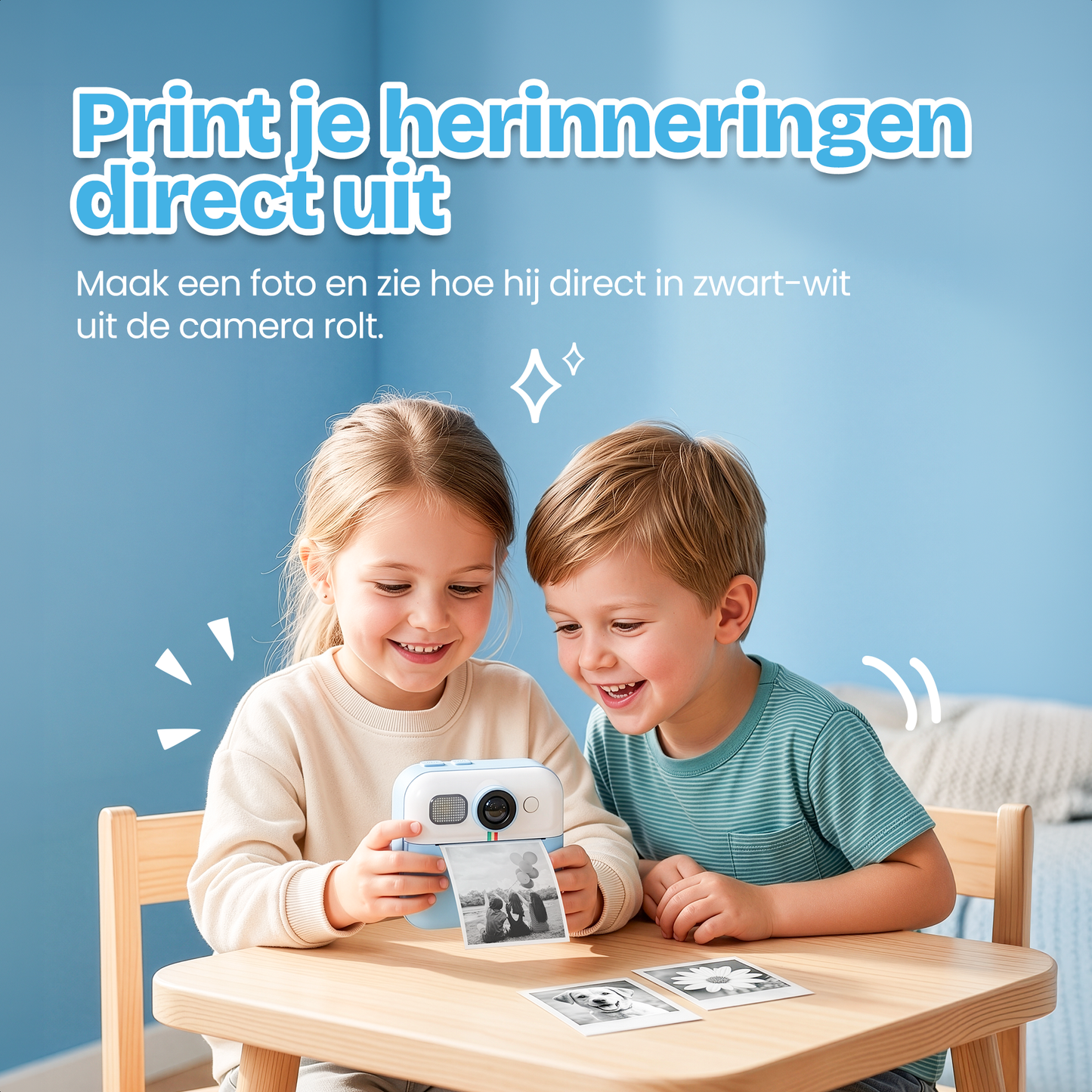 Kindercamera met foto printer